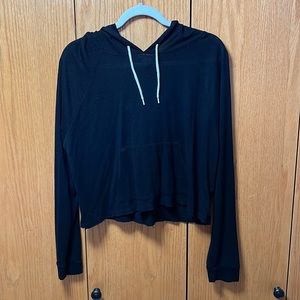 Mossimo, black hoodie crop top, size L
